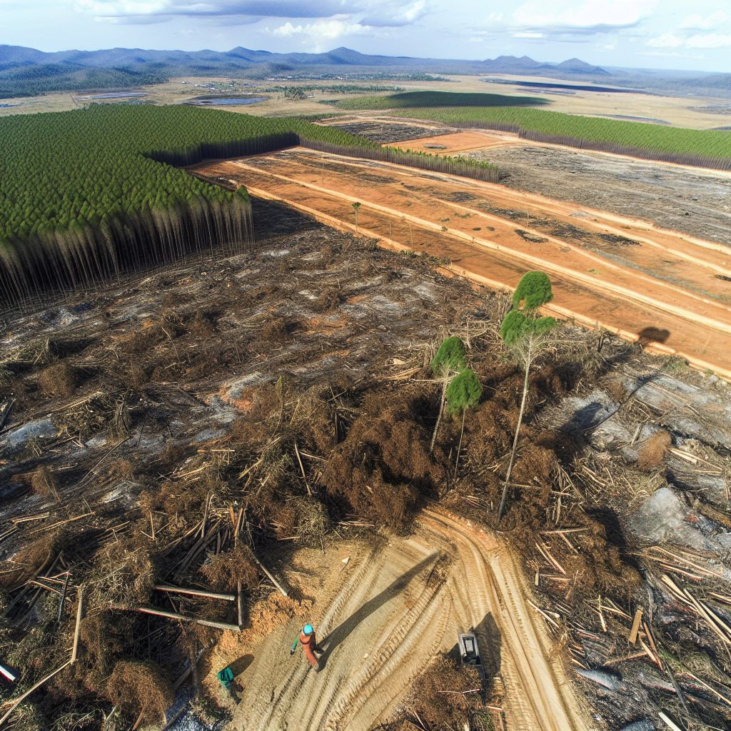 Image demonstrating Deforestation in the industrial,industry context