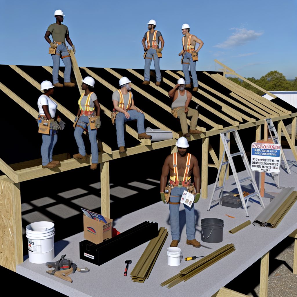 Image demonstrating Roof construction work in the industrial,industry context